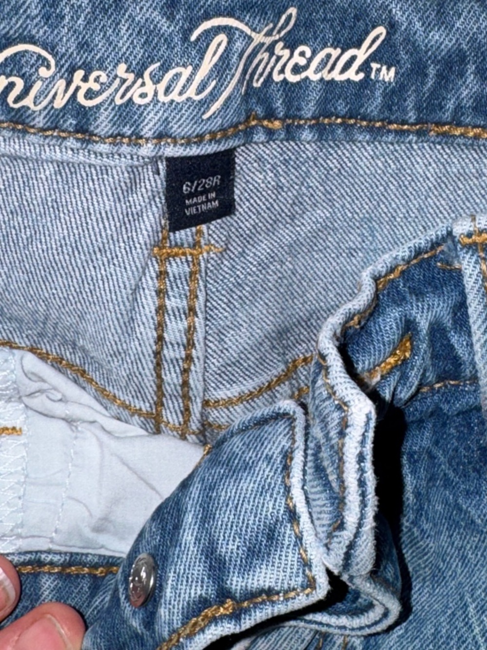 Universal Thread High Rise Distressed Straight Leg Jeans - Picture 4 of 4